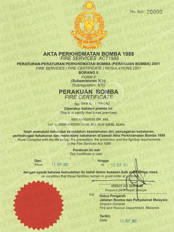 Fire Safety Certificate : Fire Certificate in Malaysia