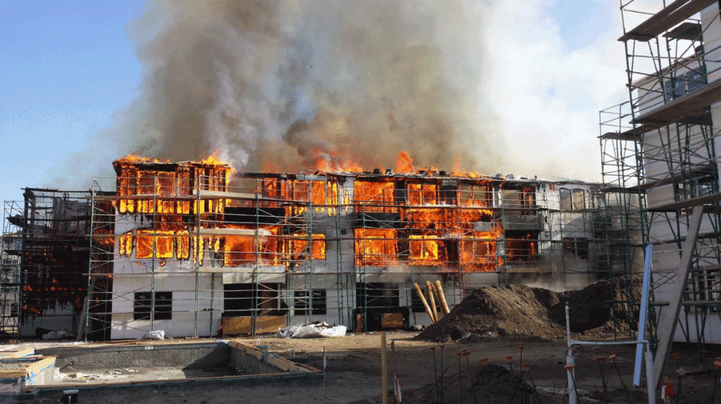 fire hazard at construction site
