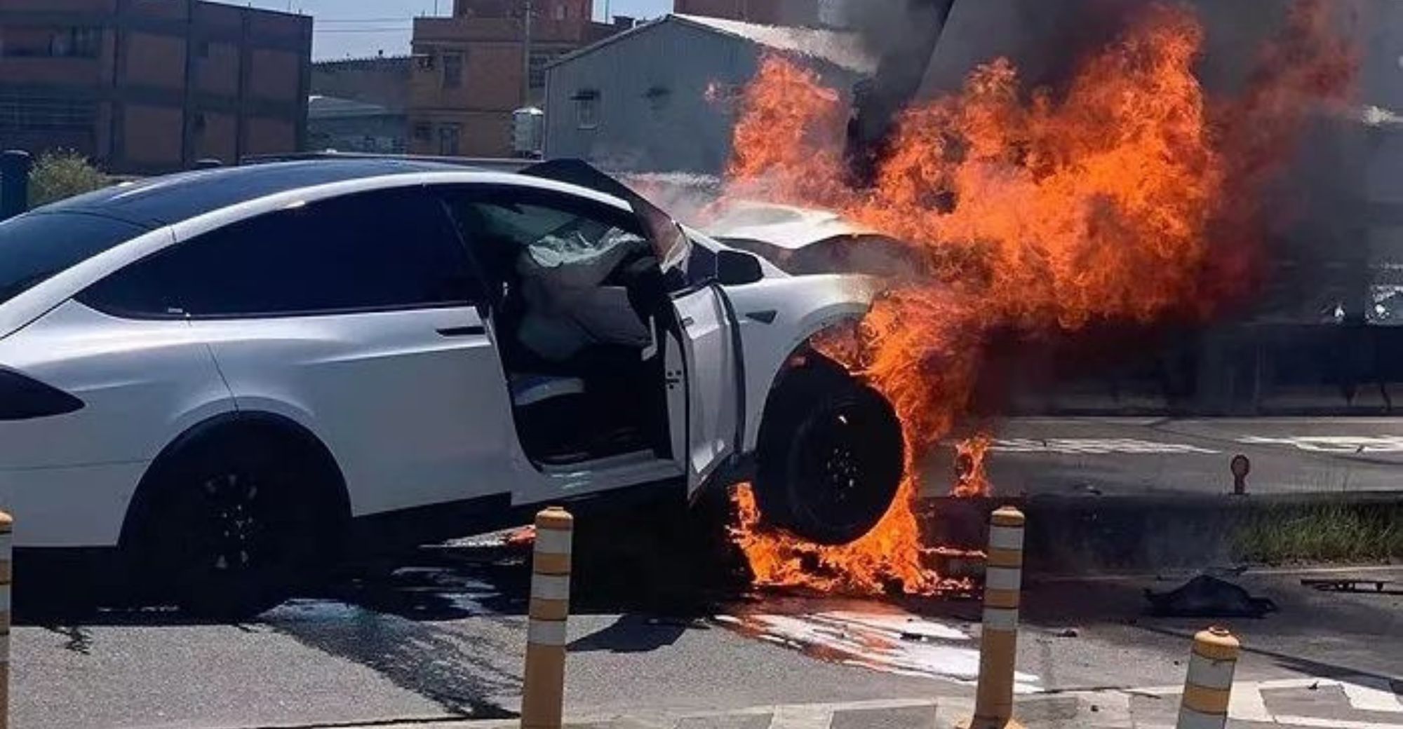 EV Car on fire