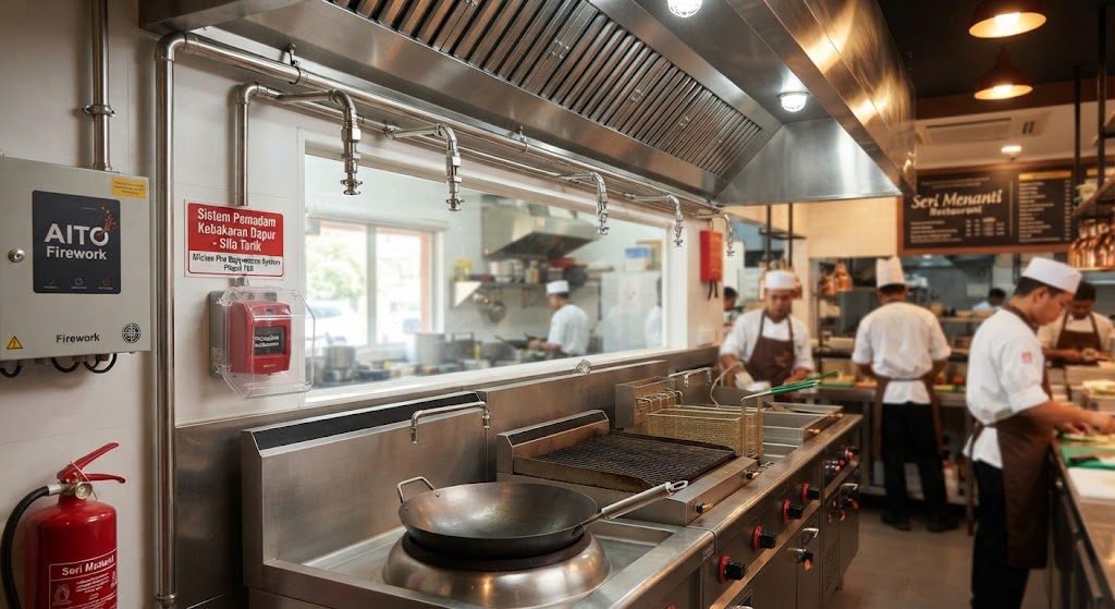 Kitchen fire suppression system for restaurant fire safety in Malaysia